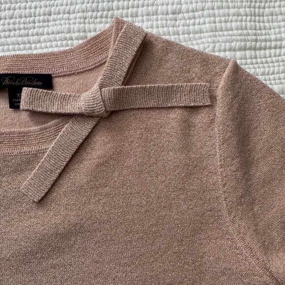 Brooks Brothers Shimmer Knit Short Sleeve Short Sleeve Sweater - Picture 11 of 12